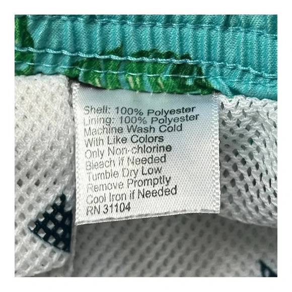 Crown & Ivy Tropical Coconut Drink Swim Trunks Teal Men Size Medium - Picture 11 of 11